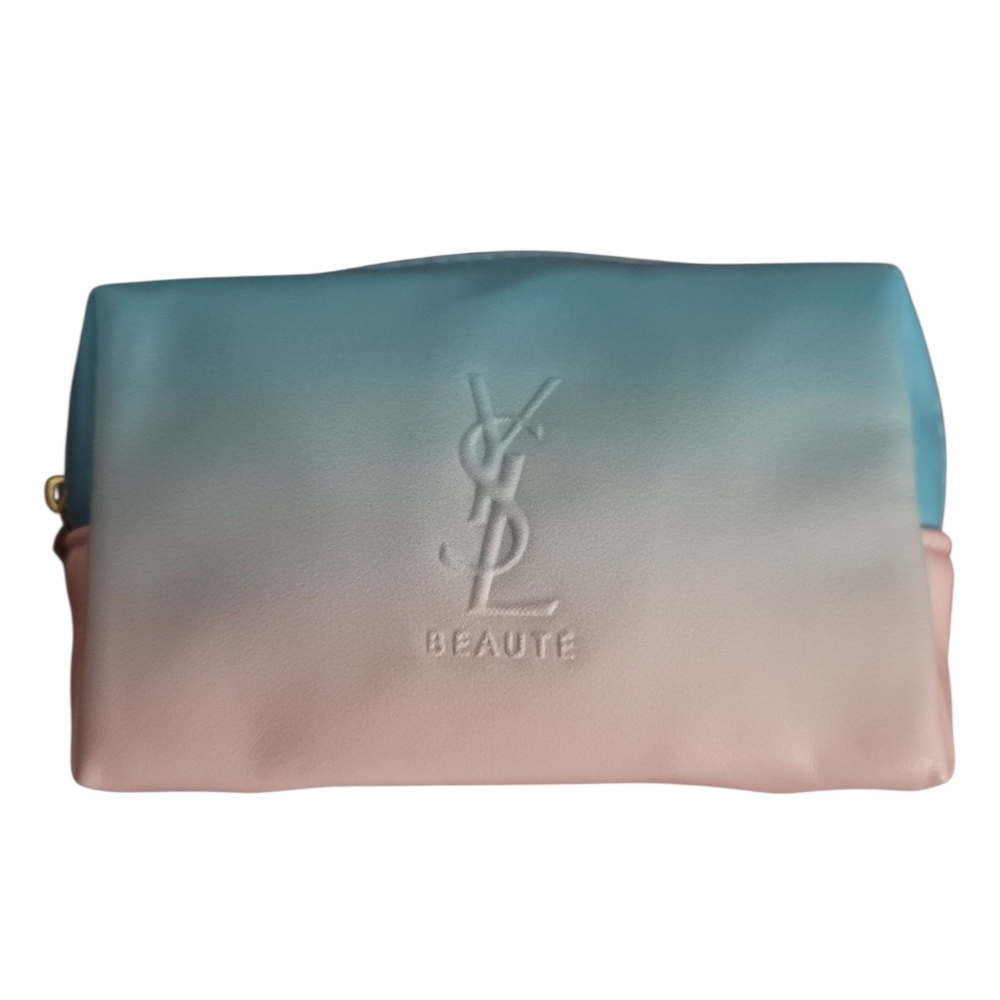 Light-Pink/Blue Ombré YSL (Yves Saint Laurent) Mini Cosmetic-Makeup Bag
